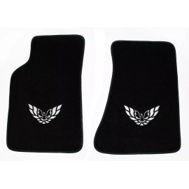 AFM NEW! Carpet Floor Mats 1982-2002 PONTIAC FIREBIRD Embroidered Logo Silver Pair