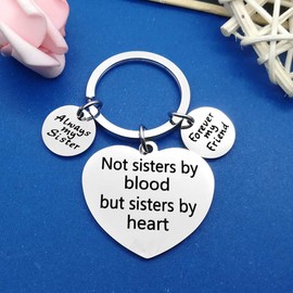 Nekoki Best Friend Keychain Friendship Gifts for Women Not Sister by Blood but Sister by Heart Keychain Mothers Day Gifts Christmas Birthday Gifts Best Friend Gift for Women