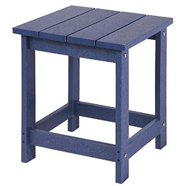 LZRS Adirondack Square Outdoor Side Table, Pool Composite Outdoor Patio Table,HDPE End Tables for Backyard,Pool, Indoor Outdoor Companion, Easy Maintenance & Weather Resistant(Navy Blue)