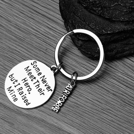 Infinity Collection Air Force Mom - Dad Charm Keychain, Raised Hero Jewelry, United Stated AirForce Gift, Military Mother - Father Keychain