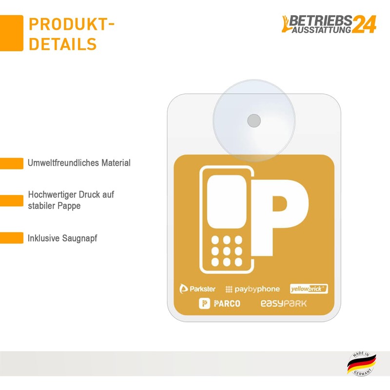 Betriebsausstattung24 Parking vignette for digital ticket providers - 8.0 x
