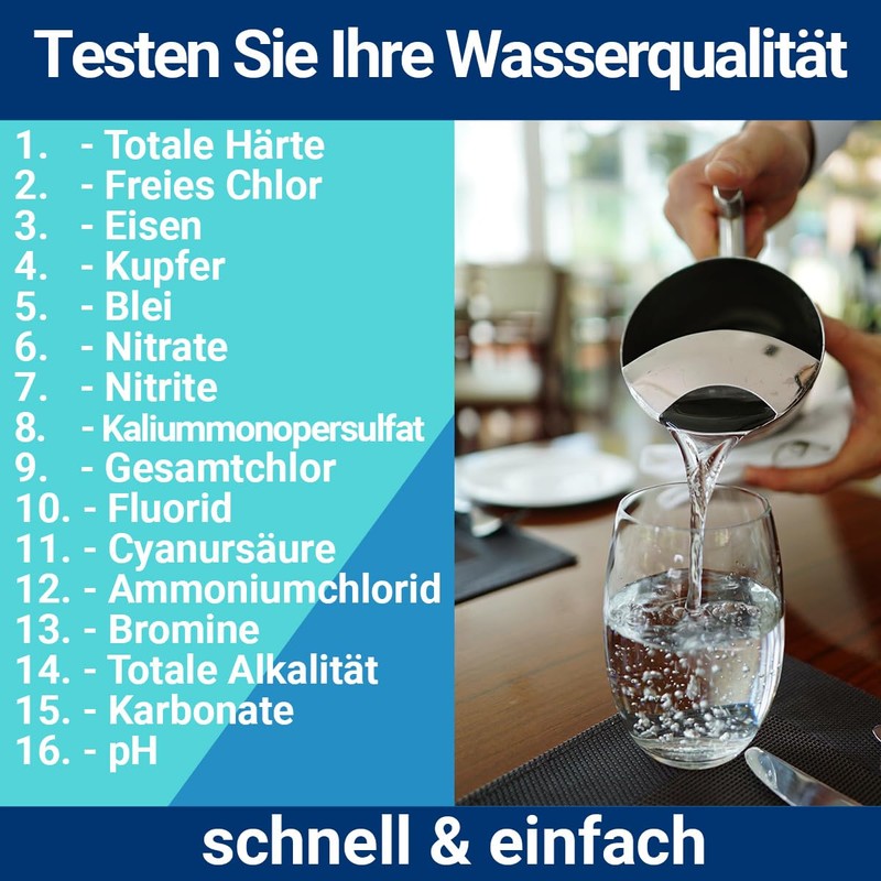 30 x 16-in-1 Drinking Water Test Strips | Water Analysis