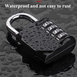 PEIYUI SU7 Pro Max 4 Digit Combination Lock Outdoor Waterproof Padlock, Waterproof and Heavy Duty Combination Padlock Outdoor for Gym Locker, Sports Locker, Helmet, Gate, Fence, Luggage, Bike