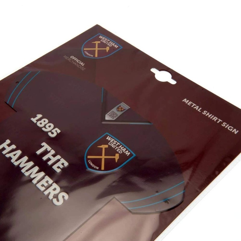 West Ham Shirt Shaped Metal Sign