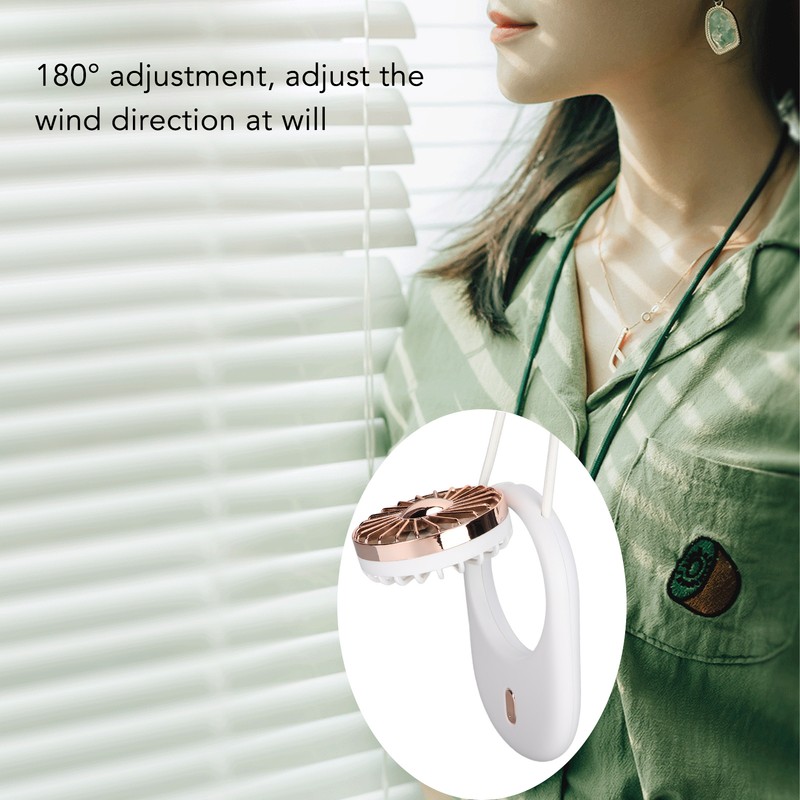 Neck Fan USB Rechargeable Battery 3 Speed Portable Handheld Vertical