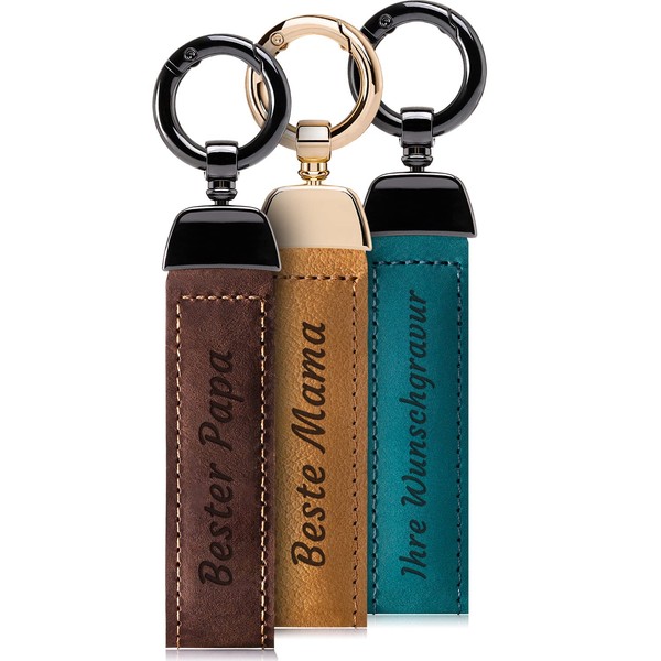 SURAZO® Personalised Leather Key Ring | High Quality Genuine Leather