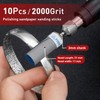 10Pcs 2000 Grit Sanding Drums Sandpaper Sticks Set with 1/8"(3mm)