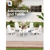 KINGYES Adirondack Outdoor Side Table, White