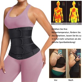 Gotoly Slimming Belt Fitness Belt Sweat Belt Waist Cincher Adjustable Neoprene Sauna Sweat Waist Trimmer Abdominal Belt Tummy Control Waist Shaper for Women, black