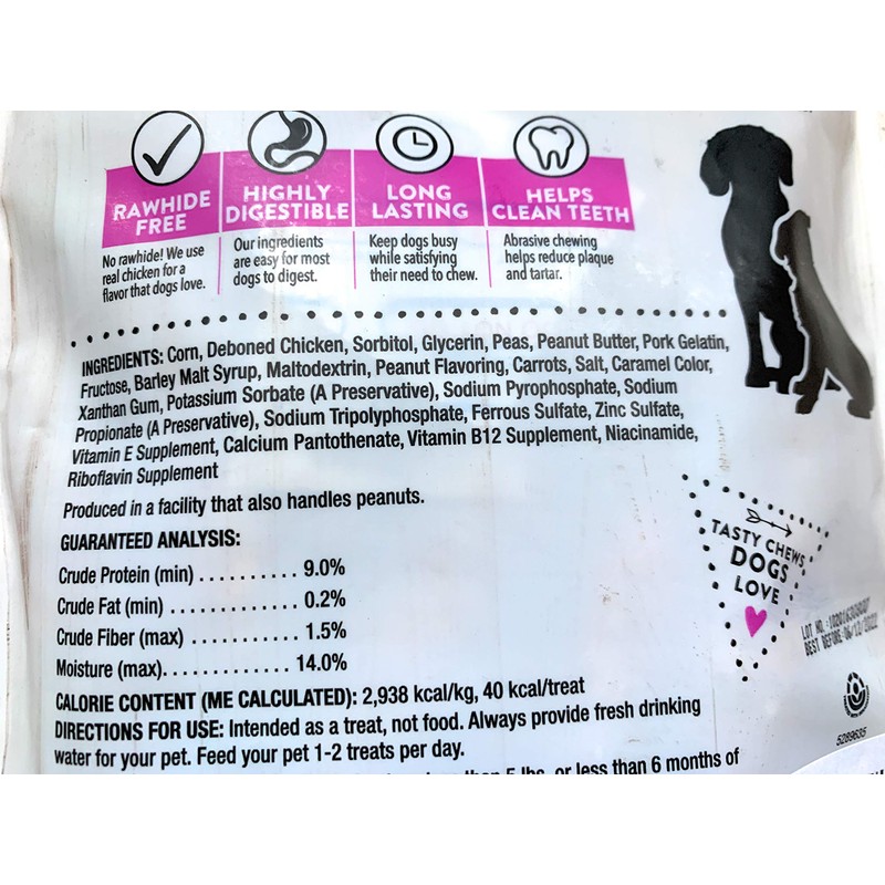 DENTLEY'S Rawhide Free Chicken Wrapped Mini Sticks - Peanut Butter