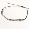 Binami Morse Code Bracelets Adjustable Sterling Silver Beads on Silk
