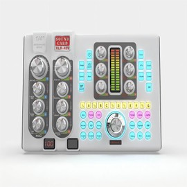 Hosabely Audio Interface with 48V Phantom Power, Noise Reduction, Customize Sound Pads for Live Streaming, Podcasting, Recording, Gaming, PC, Guitar-White