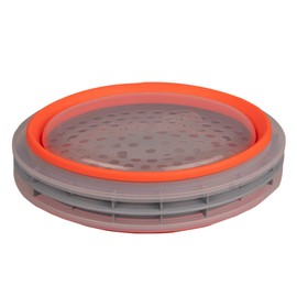 CanCooker Collapsible Batter Bowl | Mess-Free Breading Cooking Bowl | Dishwasher/Microwave-Safe & Chemical-Free | Clear & Orange | Large Size