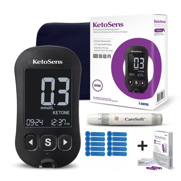 KetoSens Blood Ketone Monitoring System Set: Single Meter +50 Ketone