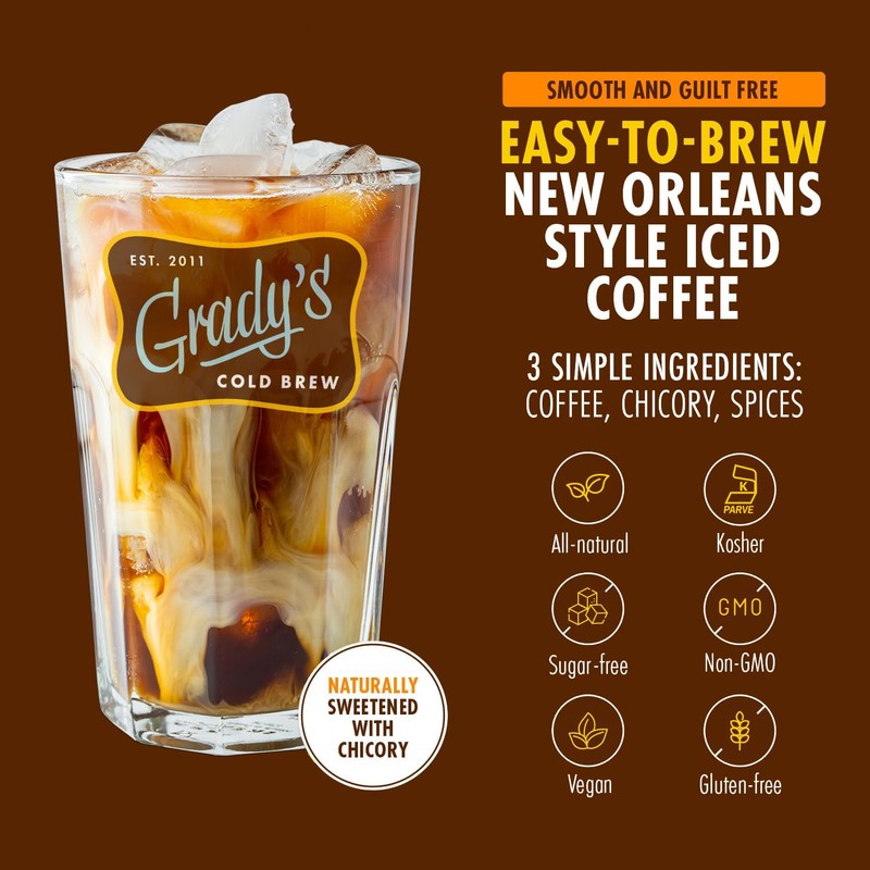 GRADY’S COLD BREW, French Vanilla, 100% Arabica Ground Coffee &