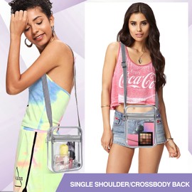 BanYakong Clear Bag Stadium Approved, Crossbody Bag Purse Adjustable Strap Shoulder Bags for Concerts Festival Sports Events,Common to men and women
