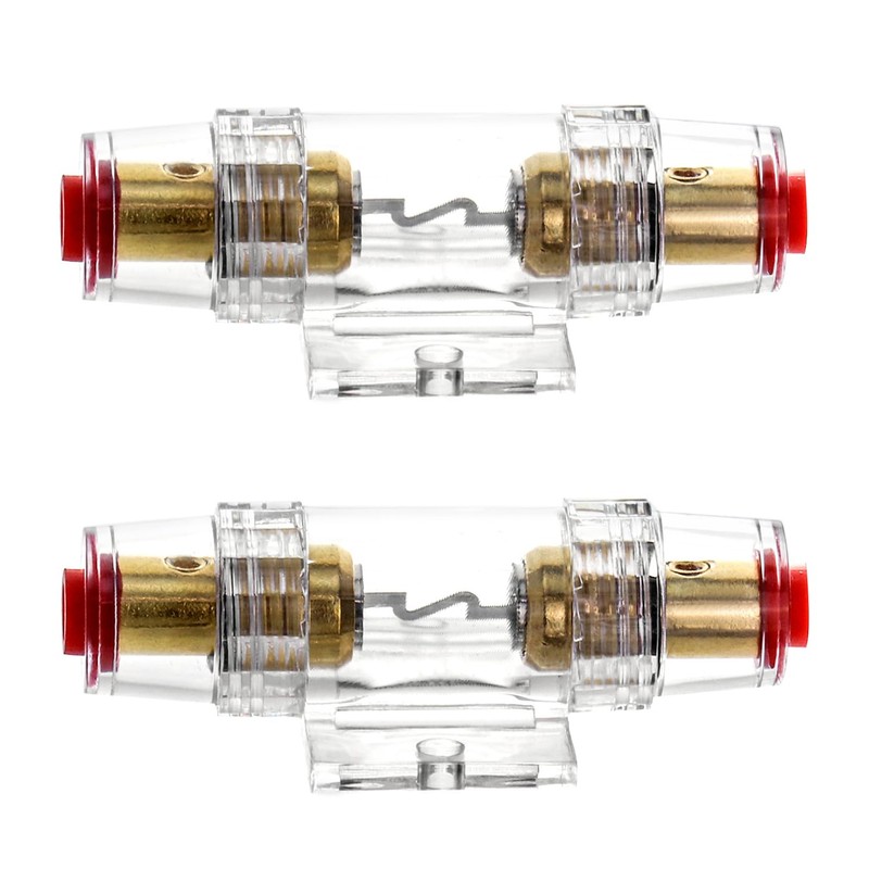 QWORK 4-8 AWG In-line Fuse Holder with 60A AGU Fuses