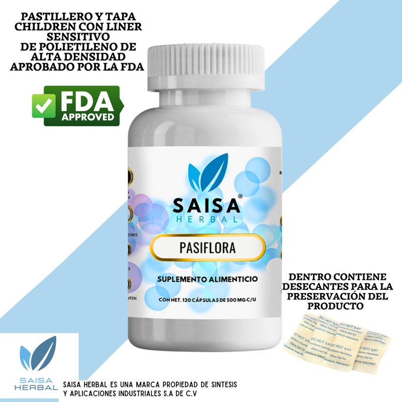 Pasiflora 100% Pura 120 Cápsulas Premium Saisa Herbal
