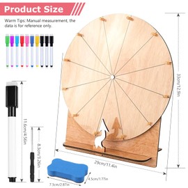 Wheel of Fortune Toy with Metal Stand, Wooden Wheel of Fortune for Turning, Acrylic Wheel DIY Wheel with Metal Stand for Lotto Game, Party Event, Sales Promotion