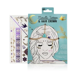 NPW Metallic Temporary Tattoos and Hair Crown
