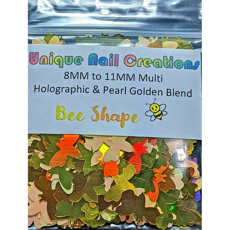 Unique Nail Creations BEE SHAPE~MULTI COLOR GLITTER~Nail•A