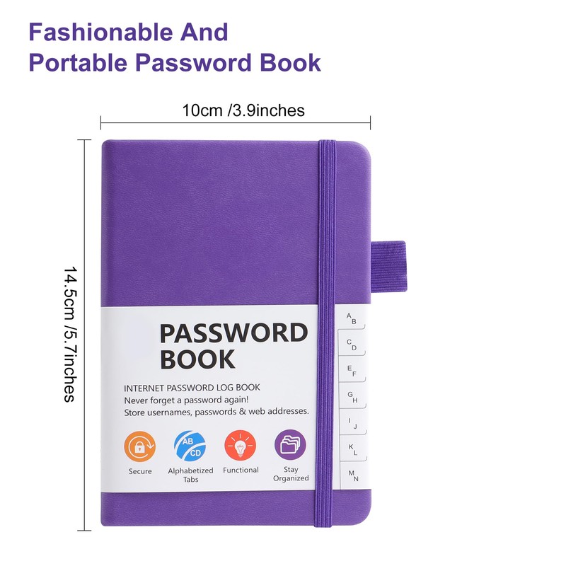 TECDW A6 Password Book Size 5.7 * 3.9 inches,Password Book
