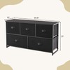 Giantex Black Dresser for Bedroom with 5 Drawers - Wide
