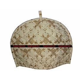 Decorative Indian Print Handmade Tea Cosy Vintage Unique Ethnic Floral Creative Printed Cotton Tea Cosy (Golden Shadow)