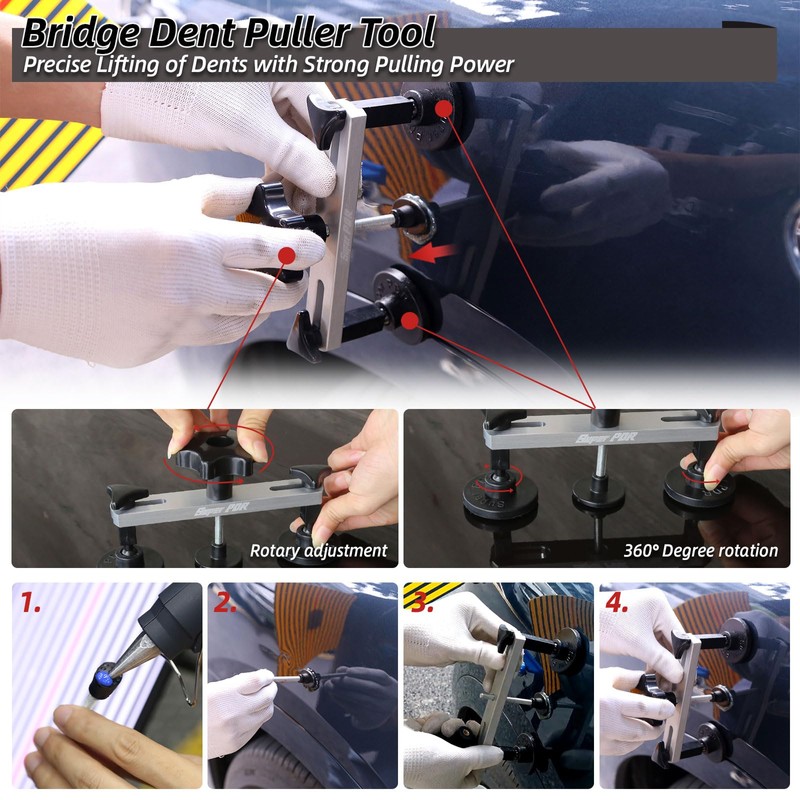 Super PDR Paintless Dent Repair Kit, Car Dent Removal Tools,