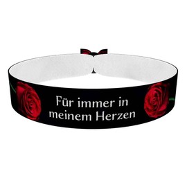 Für immer in meinem Herzen Stoffarmband - Trauerarmband aus Satin - Wasserfestes und langlebiges Gedenkarmband - Stilvolles Trauerschmuck - Emotionale Unterstützung und Erinnerung