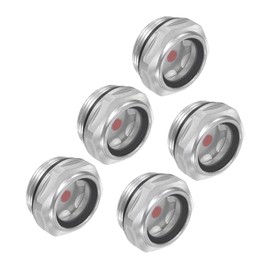 CoCud Oil Sight Glass for Air Compressor | M30 x 1.5 mm Thread | Aluminium Hexagonal Oil Level Indicator Window - (Applications: for Gear Fittings), Pack of 5
