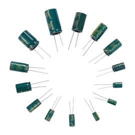 Molence 19 Values 135PCS Aluminum Electrolytic Capacitor Assortment Kit High Frequency 470uF－10000uF 6.3V 16V 25V 35V 50V Capacitors with Storage Box for DIY Projects