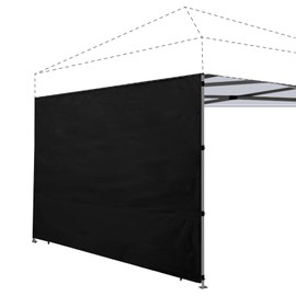 Joramoy Instant Canopy Sidewall 10×10 for Pop Up Tent, Waterproof Sunwall for Straight Leg Canopy with UV Protection, 1 Pack Side Panels Only(10×10, Black)
