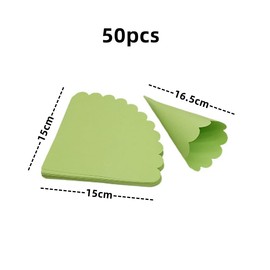 JINLYXHUI 50Pcs Confetti Petal Cone for Wedding Party Paper Cones Candy Gift Rose Cones Bouquet Wrapping Decoration (15x15cm, Green)