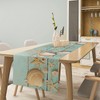JanJCurt Starfish Seashell Table Runner, Summer Beach Nautical Coastal Rustic