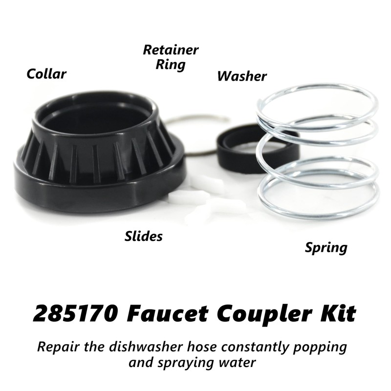 GYOFFULL WP285170 Dishwasher Faucet Adapter 285170 Collar Kit fit Replacement