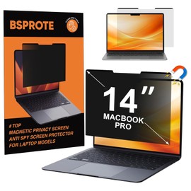 BSPROTE Magnetic Privacy Screen for 14 Inch MacBook Pro (2021-2025, M1-M5, Pro, Max), Reduce Eye Strain Anti Glare Blue Light Laptop Privacy Screen Shield and Protector for Mac 14in