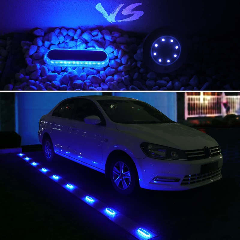 Honalia Blue Solar Dock Deck Driveway Lights Solar Powered 6