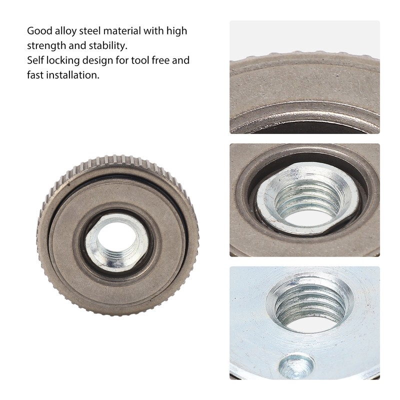 2Pcs Angle Grinder Flange Nut Self Locking M14 50mm Alloy