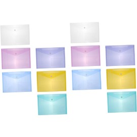 STOBAZA 12 Carpetas de Plástico Transparente con Bolsillo, Sobres Impermeables Tamaño A5, Carpetas de para Documentos Escolares, de Oficina, para El Hogar, Cartas, Fotos, Rompecabezas Y Organización