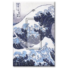 Printed Decora Rocker Style Switch with matching Wall Plate - Hokusai: Great Wave