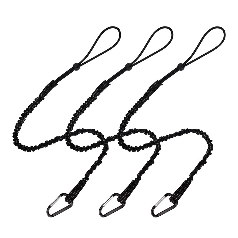 Tool Lanyard，5 Pack Safety Tool Leash，Retractable Bungee Cord with Aluminum