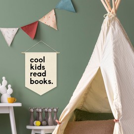 XYDEG Reading Corner Decor for Classroom Nursery,Cool Kids Read Books Canvas Banner,Read Sign Wall Hanging Banner Flag Decor for Reading Nook,Classroom Decor Kid Room Decor Read Corner 15x11 inch