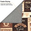 Dish Drying Mat Retro Coffee Pattern for Kitchen Counter Absorbent