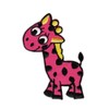 Giraffe Pink Children's Iron-On Patch Iron-On Patch Iron-On Appliqué Patch