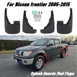 motor_sport2024 Full Set 4Pcs Splash Guards Mud Flaps for Nissan Frontier 2005-2015 Pickup
