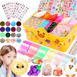 Duck Theme Nano Tape Bubble Kit for Kids, 19.7Ft NanoTape with Box, Nano Tape Squishy Maker kit with Glitter, Clay, Beads, Stickers and Tutorials, GIFTS for Boys Girls aged 4, 5, 6, 7, 8, 9 Years Old