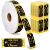 FYSUIMU 1000Pcs Black Gold Drink Tickets Roll Single Raffle Tickets