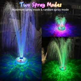 LanPool Floating Water Fountain with Underwater Lights, Powered Pump Outdoor, 2 Modes Sprinkler Waterfall Fountain for Inground Above Ground Pool, Pond-White-1PC