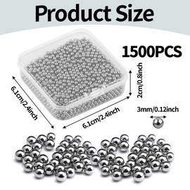 Pack of 1500 Stainless Steel Cleaning Beads, 3 mm Premium Metal Cleaning Balls, Decanter Cleaning Beads, Water Bottles Cleaning Balls, Reusable Scratch-Free Cleaning Balls for Carafes Vase